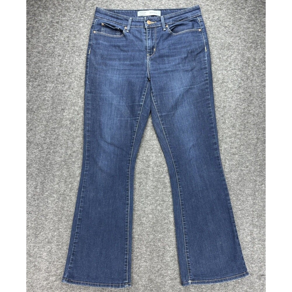 Levi Strauss Signature Womens 8M Mid Rise Bootcut Jeans Dark Wash Stretch 29x27